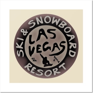 Las Vegas Ski & Snowboard Resort Logo in Orangish Tint Posters and Art